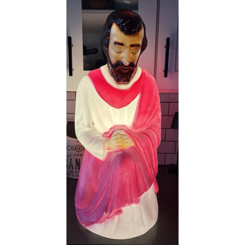 Vtg Empire Plastic Nativity Joseph 27" Christmas Blow Mold Lighted Light